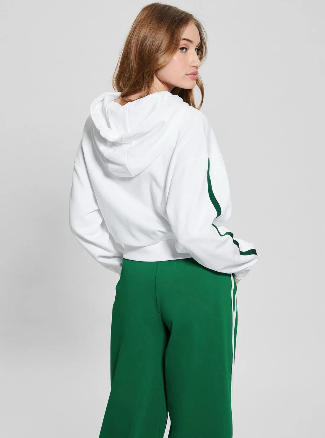 White Green Zoey Hoodie Jumper
