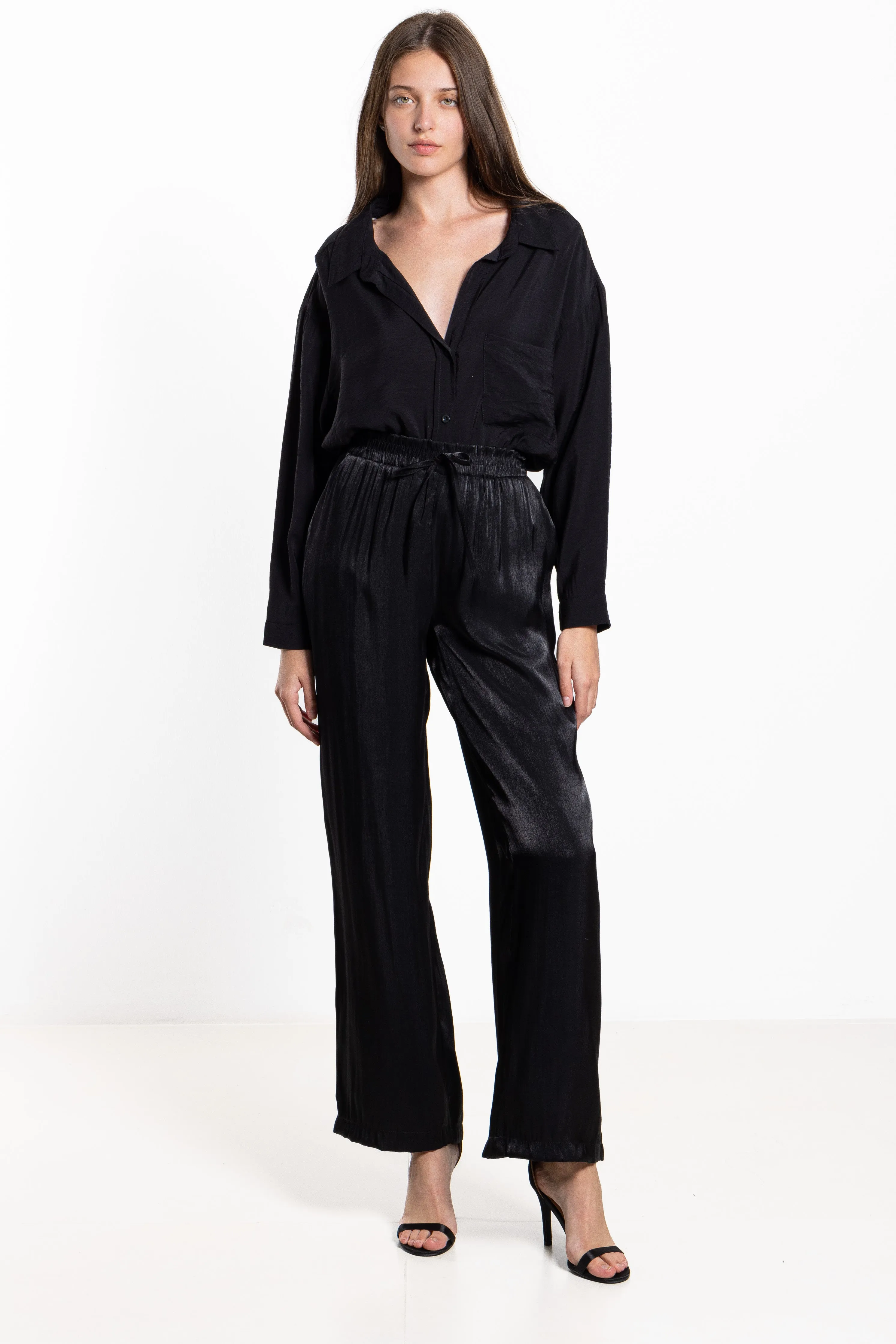 WIDE-LEG SATIN TROUSERS