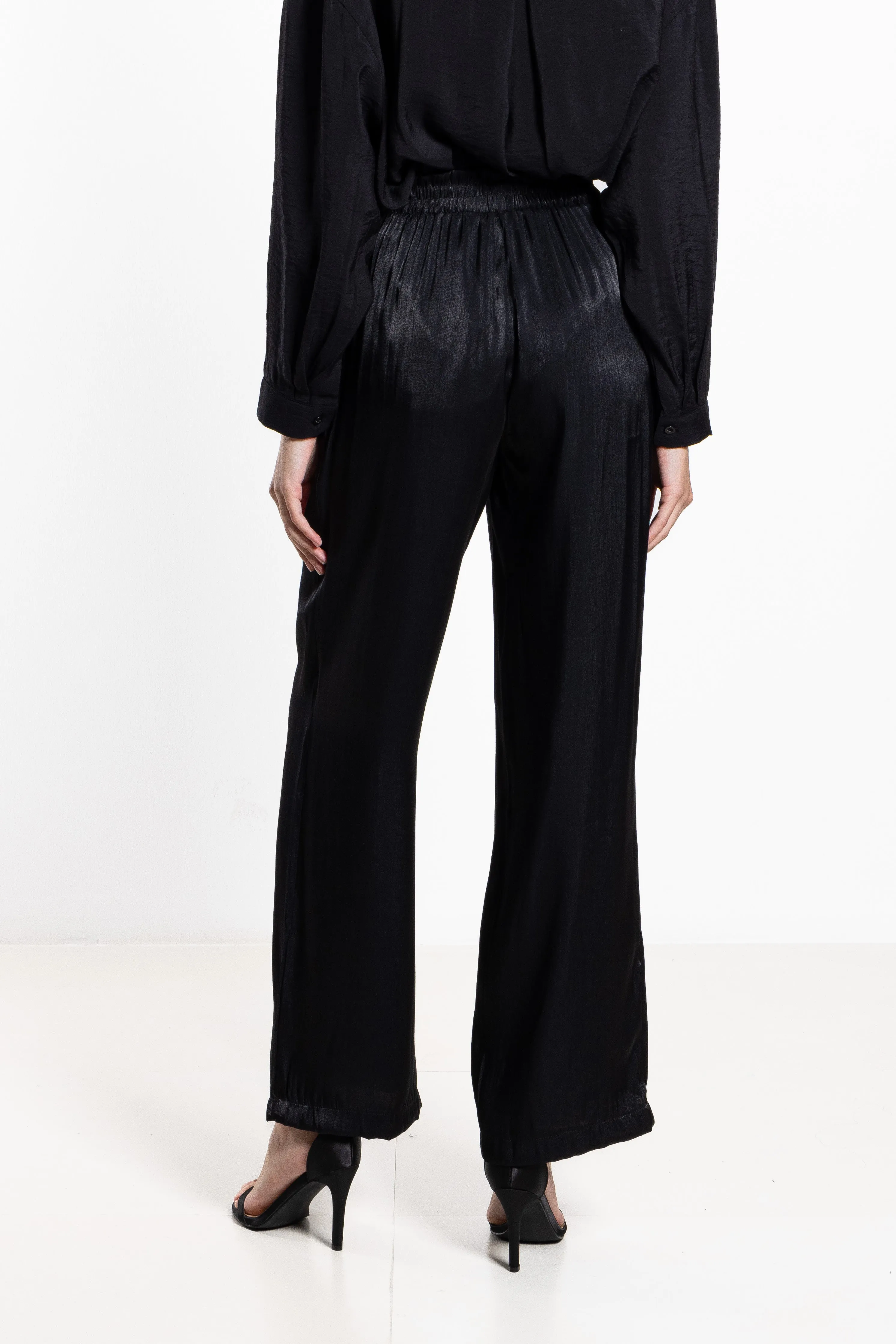 WIDE-LEG SATIN TROUSERS