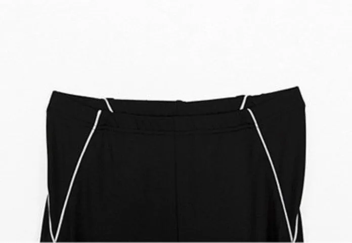 Women's Summer High-Waist Fitness Leggings With Reflective Straps