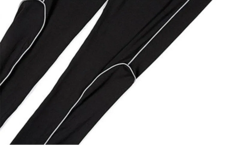 Women's Summer High-Waist Fitness Leggings With Reflective Straps