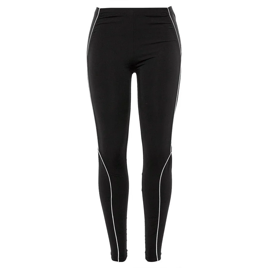 Women's Summer High-Waist Fitness Leggings With Reflective Straps